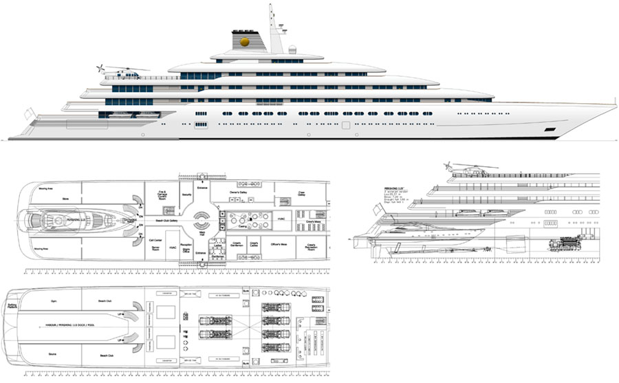 187 m YACHT PROJECT with PERSHING 115 TENDER